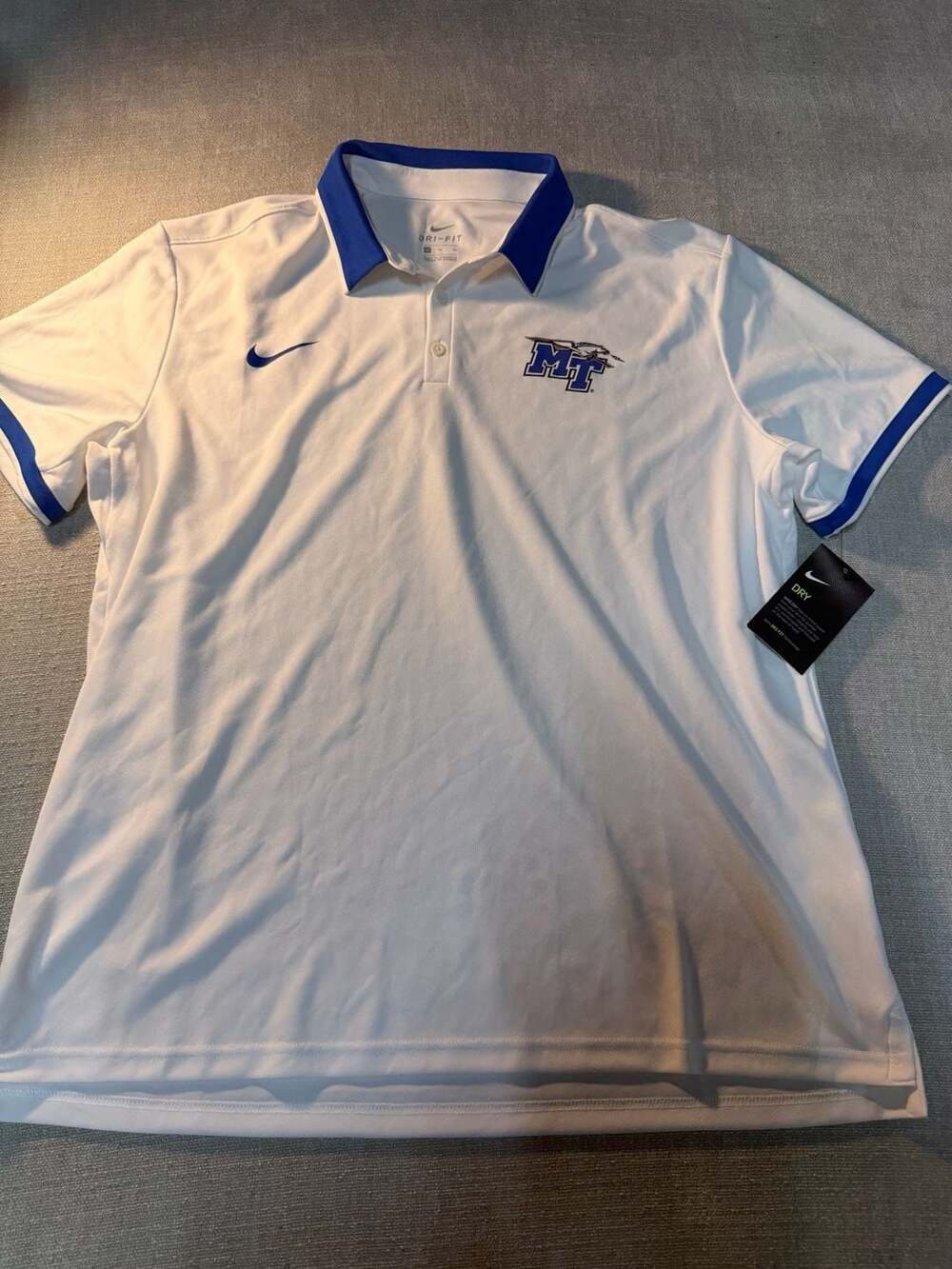 Nike Middle Tennessee State University Blue Raiders Dri-FIT Performance Polo Shi